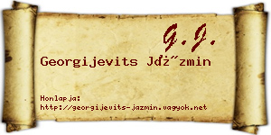 Georgijevits Jázmin névjegykártya